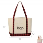ST11566 Plaid Cotton Tote Bag