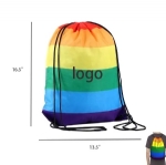ST11662 Rainbow Polyester Drawstring Backpack