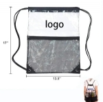 ST11399 Transparent Drawstring Bag With Mesh