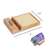ST11734 Bamboo Sticky Note Dispenser with Phone Holder
